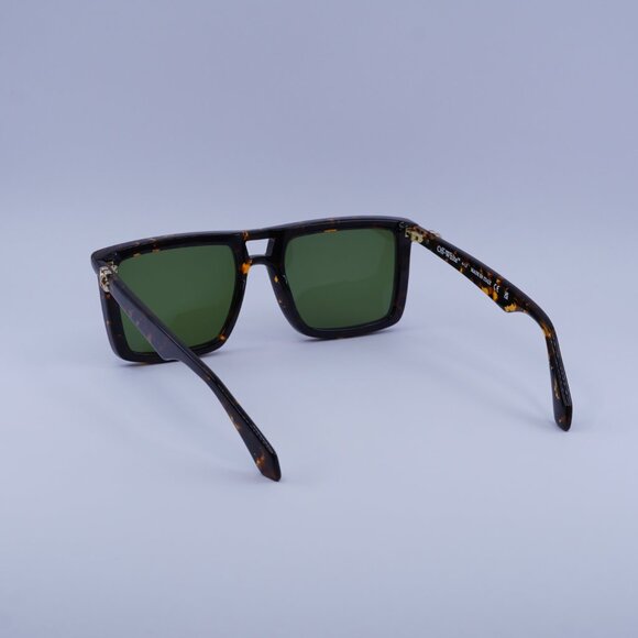 Off-White OERI13W STRATFORD 6055 Sunglasses Havana Square Frame, Green Lenses - Picture 5 of 9